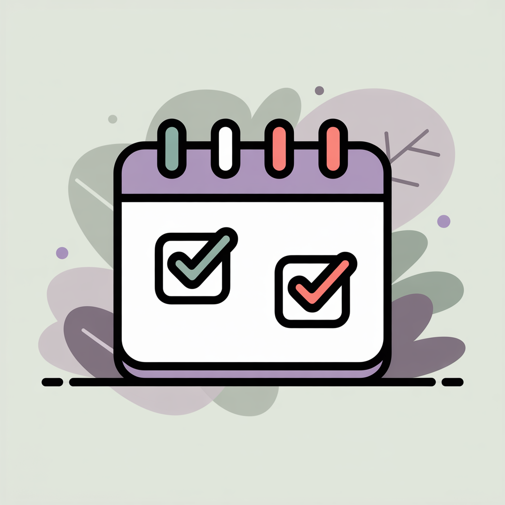 Calendar with checkmarks representing more second dates