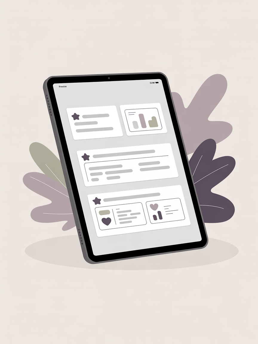 Tablet mockup showing detailed full roadmap result with archetype, bar charts, and roadmap preview