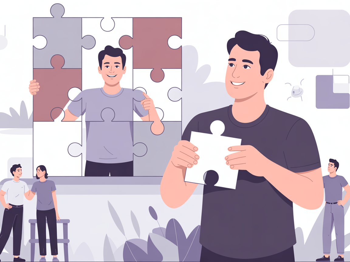 Visual concept of self-discovery and understanding one's dating strengths